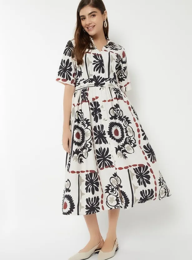 Women Printed Shirt Dress
